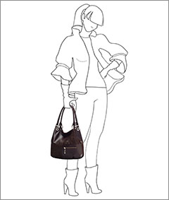 Увеличить сумку кожаную женскую ALSWA арт 632 (рост девушки 170см)