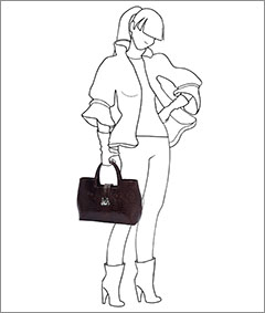 Увеличить сумку кожаную женскую ALSWA арт 772 (рост девушки 170см)