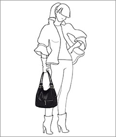 Увеличить сумку кожаную женскую ALSWA арт 638 (рост девушки 170см)