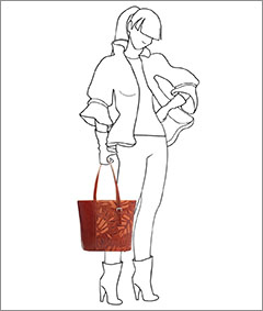 Увеличить сумку из натуральной кожи ALSWA арт 797 (рост девушки 170см)