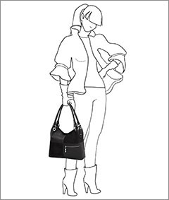 Увеличить сумку кожаную женскую ALSWA арт 510 (рост девушки 170см)