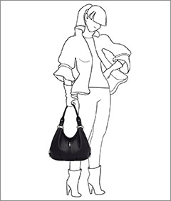 Увеличить сумку кожаную женскую ALSWA арт 690 (рост девушки 170см)