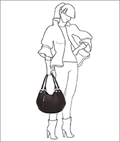 Увеличить сумку кожаную женскую ALSWA арт 542 (рост девушки 170см)
