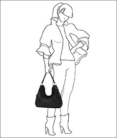Увеличить сумку кожаную женскую ALSWA арт 672 (рост девушки 170см)
