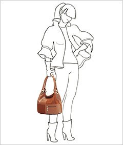 Увеличить сумку кожаную женскую ALSWA арт 632R (рост девушки 170см)