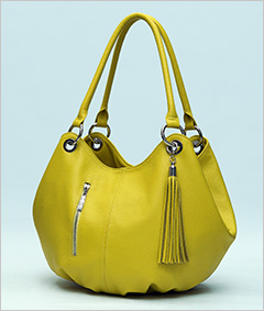 Женская сумка из кожи жёлтого цвета