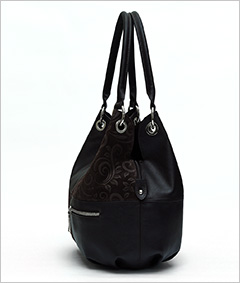 Женская сумка из натуральной коричневой кожи и замши